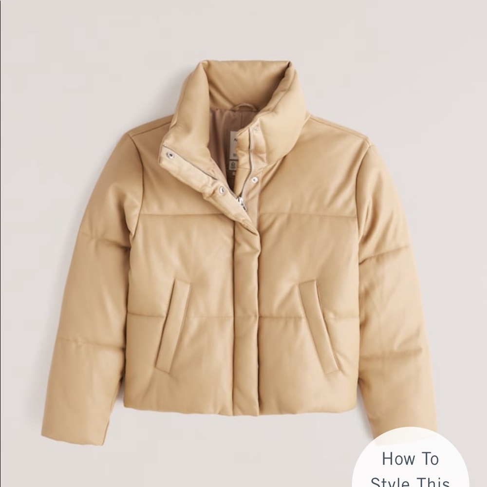 Abercrombie puffer jacket - light brown/beige